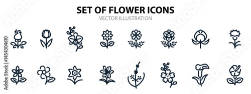 Flower icons with White Background