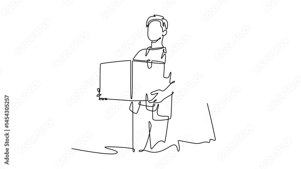 Real Estate concept concept. Single line draw design. Full length animation illustration. High quality 4k footage Real Estate concept concept. Single line draw design. Full length animation illustration. High quality 4k footage