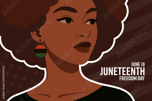 Juneteenth. June 19, Freedom Day. Vector illustration. Holiday banner, card, poster and background template.
