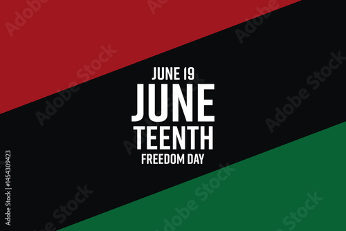 Juneteenth. June 19, Freedom Day. Vector illustration. Holiday banner, card, poster and background template.