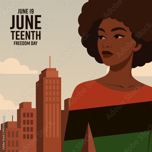 Juneteenth. June 19, Freedom Day. Vector illustration. Holiday banner, card, poster and background template.