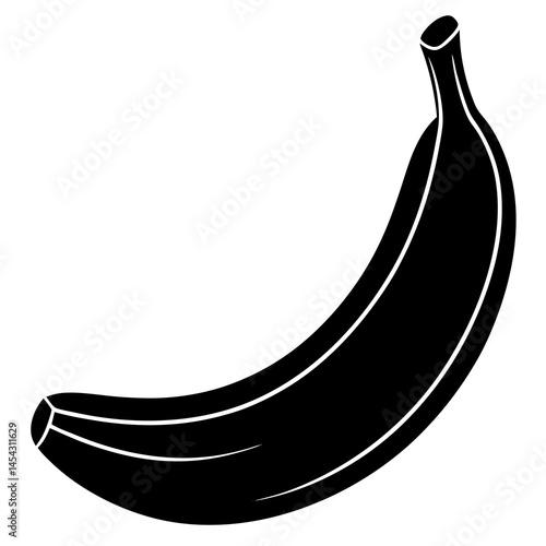 silhouette vector illustration of banana on a white background