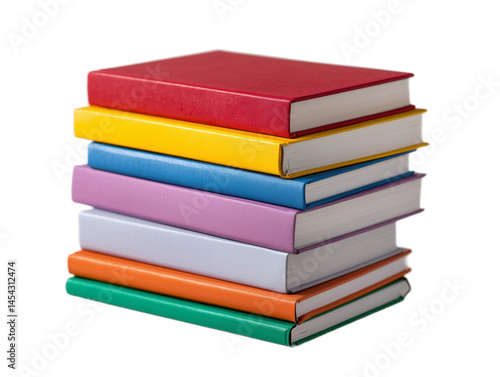 Wallpaper Mural Stacked Treasures: A vibrant collection of hardcover books in a colorful stack, inviting the viewer to embark on a journey of knowledge and discovery. Torontodigital.ca