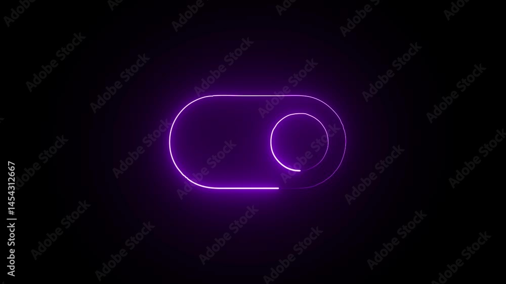 on off Neon glowing power button icon concept animated on a black background, on off Neon glowing power button icon concept animated on a black background,