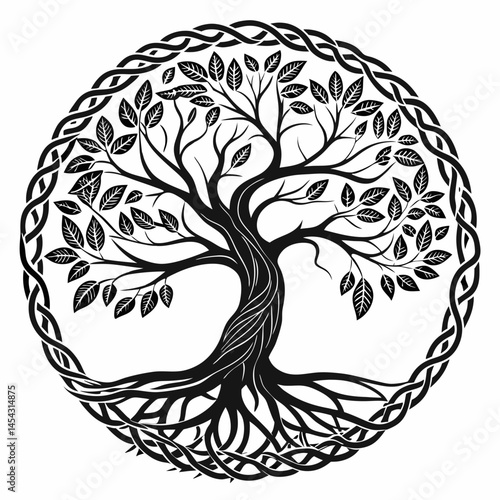 Celtic Tree of Life with Intricate Knotwork Design
