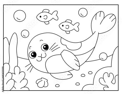 Seal coloring page for kids