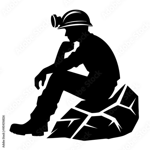 Pensive Miner: A Silhouette of Contemplation in the Mining Industry