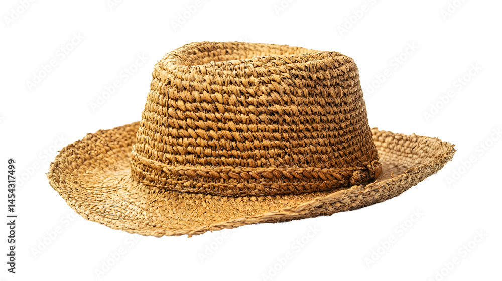 straw hat isolated on white or transparent png