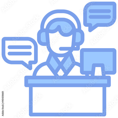 Help Desk Blue Icon
