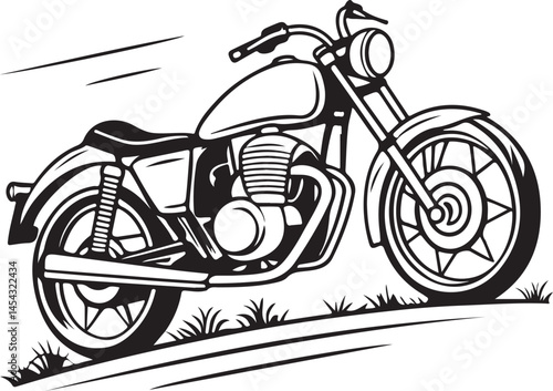 Motorcycle art silhouette vector design illustration.