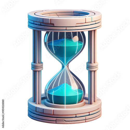 3D Hourglass Icon isolated on white background