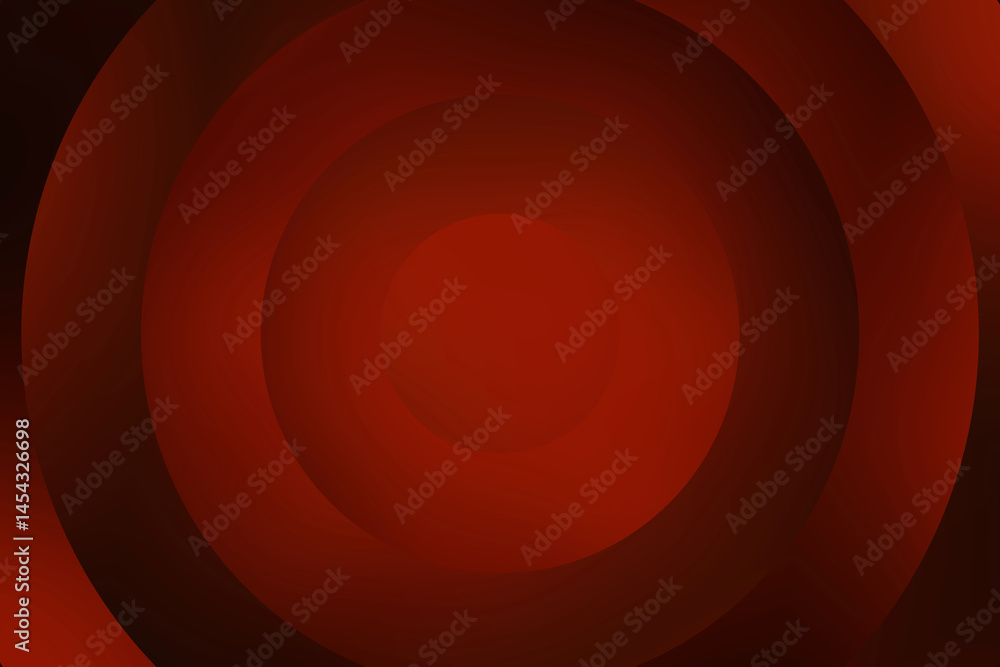 Fototapeta premium Abstrakcyjne koncentryczne kręgi w czerwono-czarnej tonacji, minimalistyczny wzór z efektem głębi