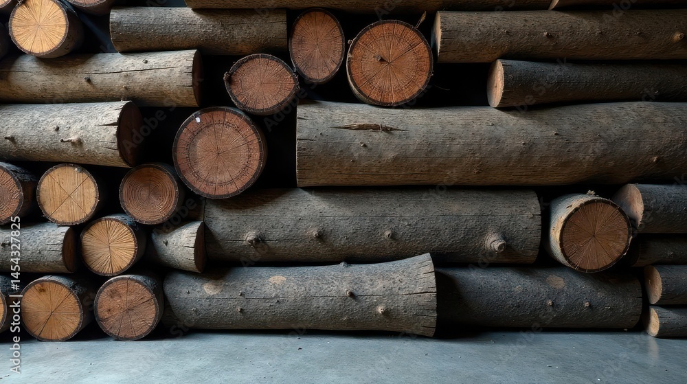 A Stack of Rustic, Weathered Logs, Showing Natural Wood Grain and Texture, Arranged in an Overlapping Pattern, Creating a Visually Appealing and Texturally Rich Composition for Design Projects A Stack of Rustic, Weathered Logs, Showing Natural Wood Grain and Texture, Arranged in an Overlapping Pattern, Creating a Visually Appealing and Texturally Rich Composition for Design Projects