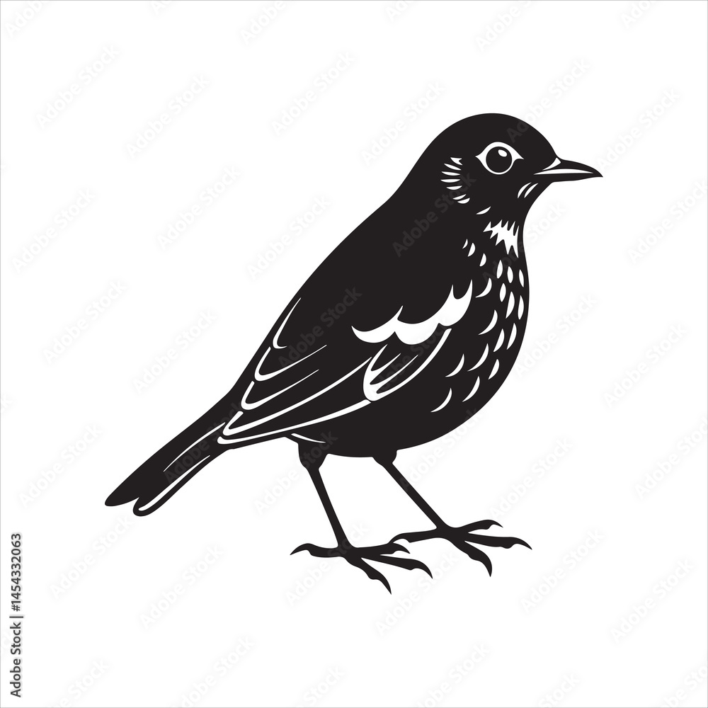 american robin silhouette black vector american robin silhouette black vector