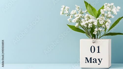 Cute White Flowers in Square Vase with 