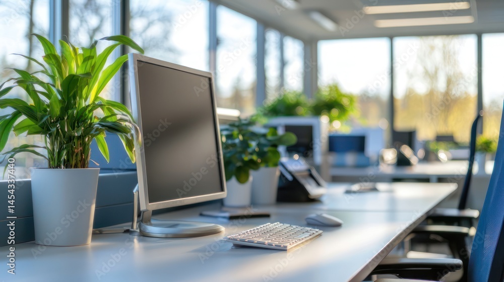 custom made wallpaper toronto digitalNatural backlight with office elements in blur