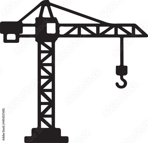 Construction crane silhouette vector art