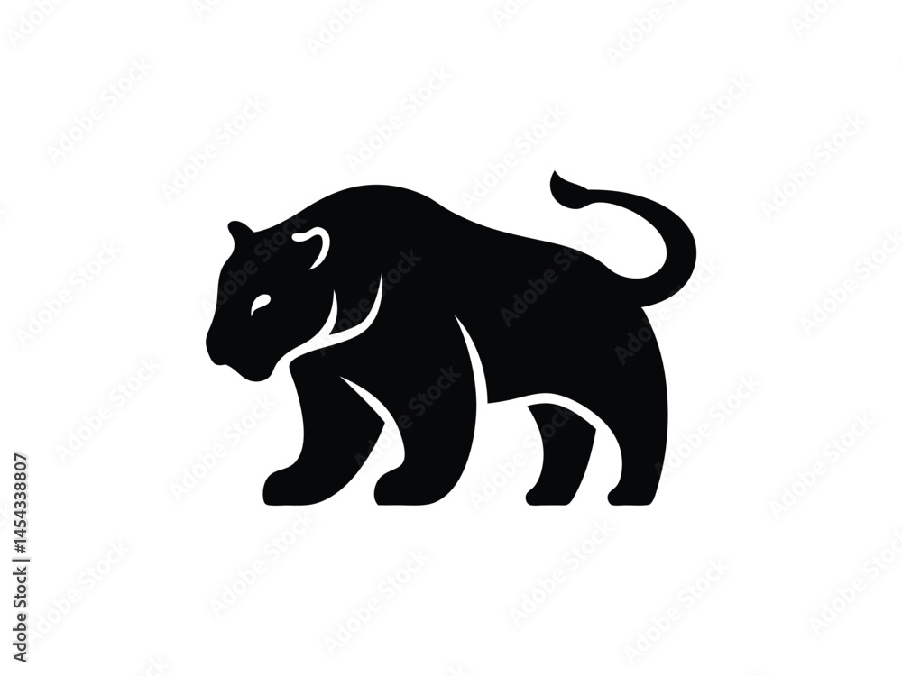 Fototapeta premium Black Panther Silhouette Icon