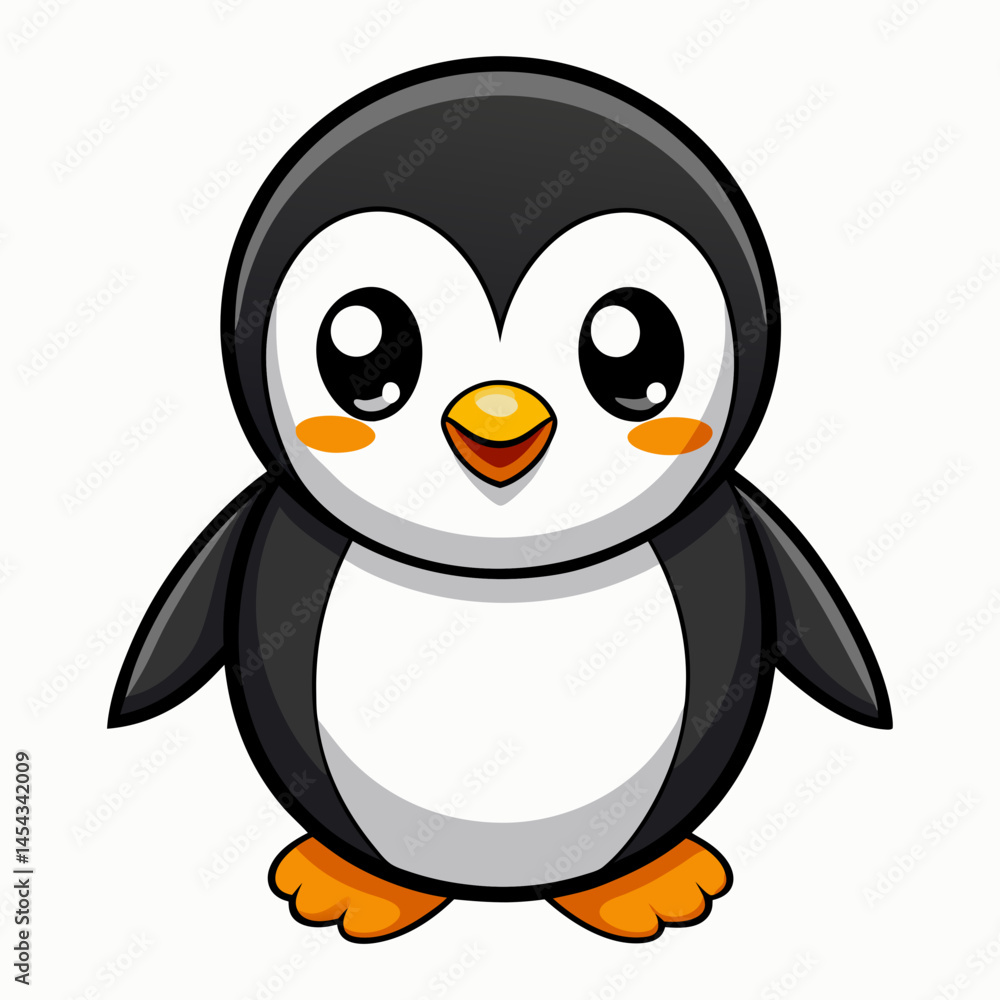 Obraz premium Adorable Cartoon Penguin Illustration Cute Animal Character Design
