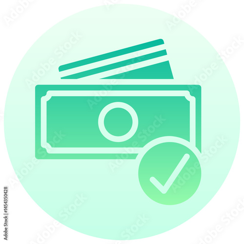 payment accepted vector round gradient icon