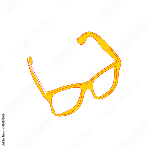 Vector illustration of 3D glasses, showcasing a colorful design with a modern aesthetic