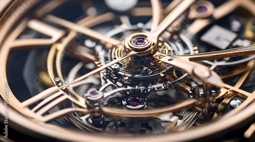 Sophisticated macro view of luxury watch mechanisms and gears aesthetics