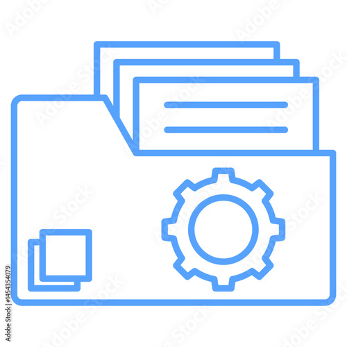Folder management icon blue style