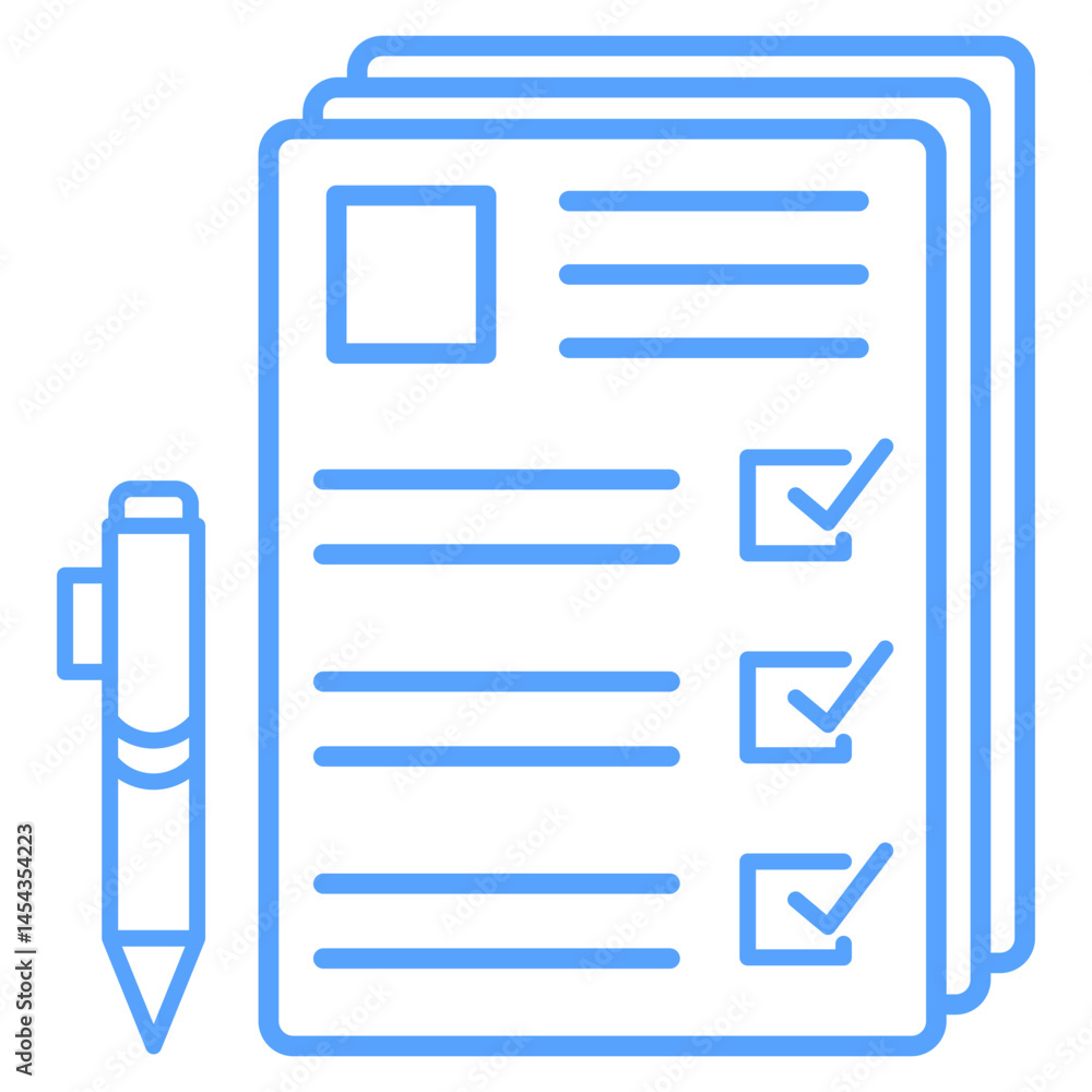 Fototapeta premium exam icon blue style