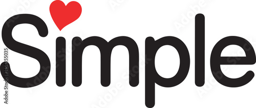 Simple with Heart Vector Illustration