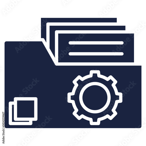 Folder management icon blue style