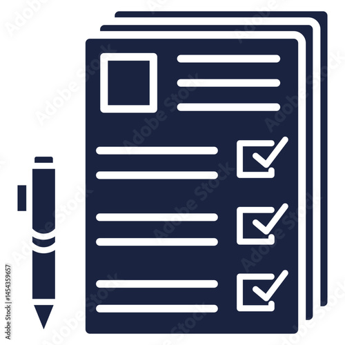 exam icon blue style