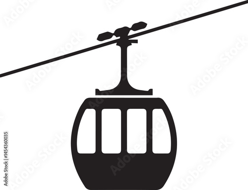 Cable Car Silhouette Vector Illustration
