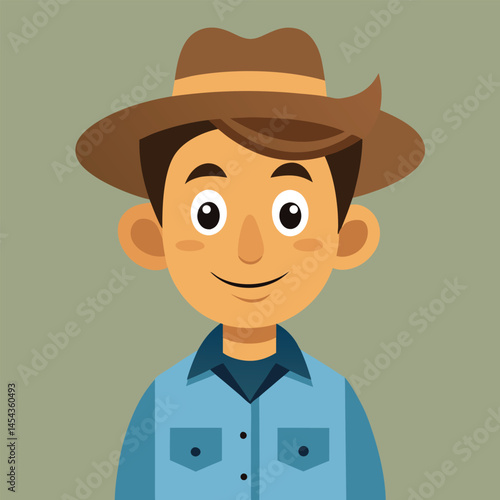 cartoon cowboy with his hat