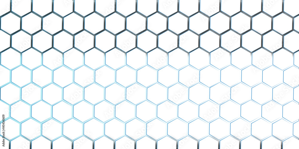 Naklejka premium Blue hexagonal grid design, a seamless geometric vector pattern with a honeycomb texture, creates a modern technology wallpaper illustration