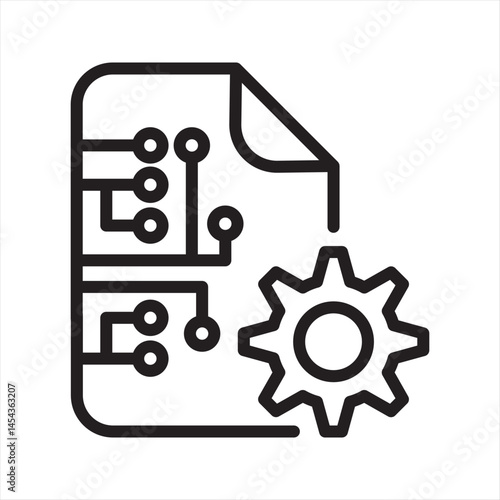 Data Preprocessing simple line icon