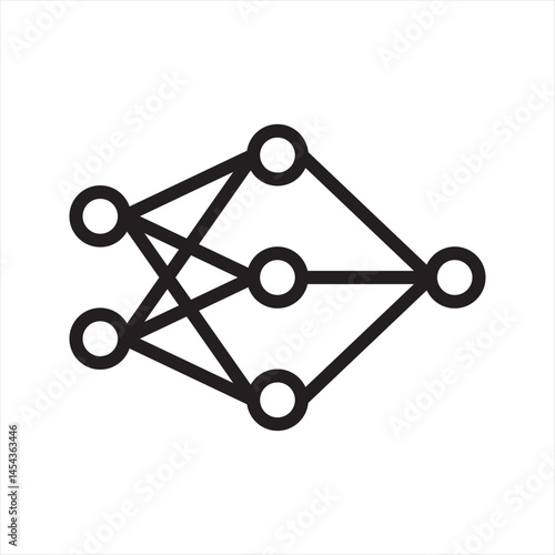 Neural Network Simple Line Icon