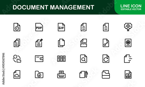 Fotografie Document Processing and Workflow Management Icons