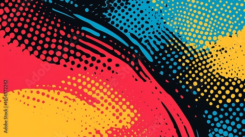 Wallpaper Mural Vibrant abstract design with swirling colors and dotted patterns. Torontodigital.ca