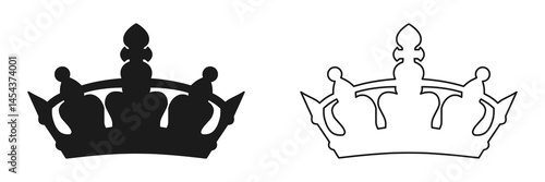 crown icon vector. flat crowns with filled and line style design