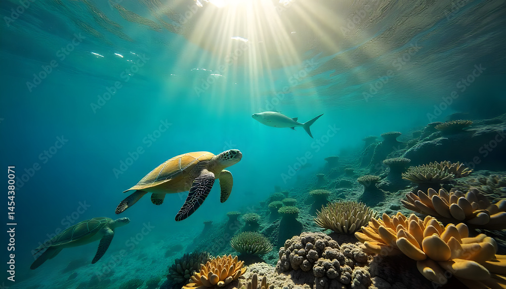 Fototapeta premium underwater scene with coral reef