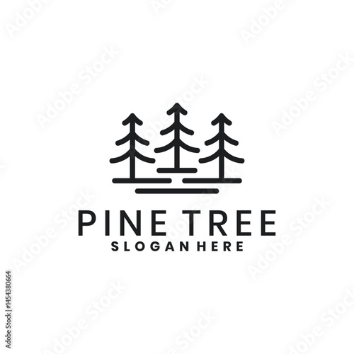 Modern minimalist pine tree logo design