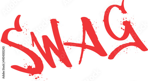 Hand drawn swag text effect front set line art vector