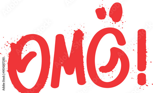 Hand drawn omg text effect front set line art vector