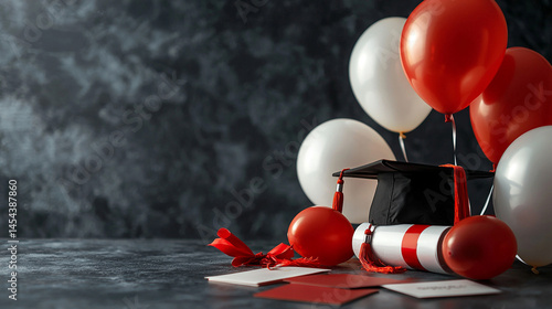 Graduation Celebration  Cap  Diploma  Balloons  Cards