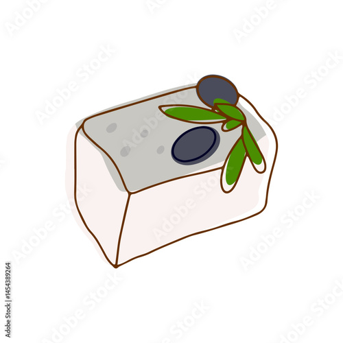 Feta Cheese Illustration 
