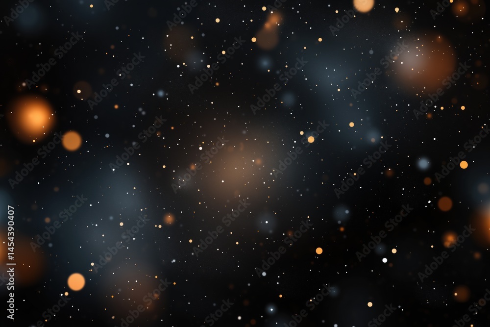 Obraz premium Mystical Dark Background with Floating Orange and White Light Particles