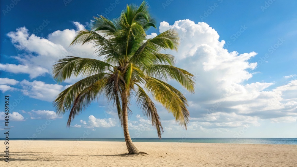 Fototapeta premium tropical beach with palm trees