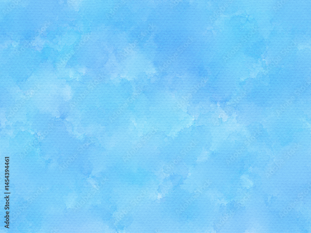 Fototapeta premium 爽やかな青色の水彩背景 滲み ブルー