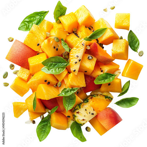 Radiant Fusion Fruit Salad Isolated on Transparent Background