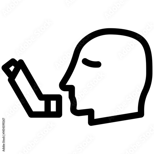 Asthma Icon – Respiratory Health Symbol for Inhaler Use, Breathing Difficulty, and Medical Treatment